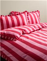 Pure Cotton Striped Ruffle Bedding Set