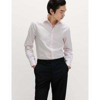 M&S SARTORIAL Slim Fit Luxury Pure Cotton Textured Shirt Pink