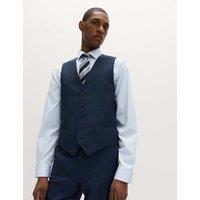 M&S SARTORIAL Pure Wool Waistcoat Dark Indigo