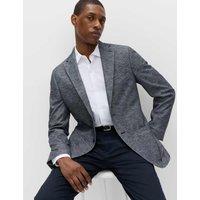 M&S Tailored Fit Textured Stretch Blazer Navy Mix