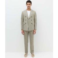 Autograph Tailored Fit Italian Performance Linen Blend Pinstripe Suit Jacket Khaki
