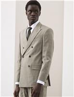 Tailored Fit Italian Performance Linen Blend Pinstripe Suit Jacket