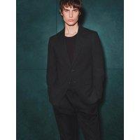 Autograph Tailored Fit Italian Performance Linen Blend Suit Jacket Black