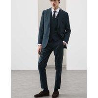 Autograph British Wool Rich Waistcoat with Mohair Dark Petrol