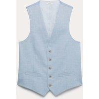 M&S Textured Stretch Waistcoat Light Blue Mix
