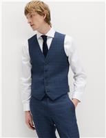 Textured Check Stretch Waistcoat