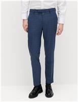 Slim Fit Textured Check Stretch Trousers