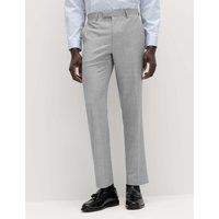 M&S Regular Fit Pinstripe Suit Trousers Light Grey Mix