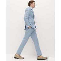 M&S Slim Fit Textured Stretch Trousers Light Blue Mix