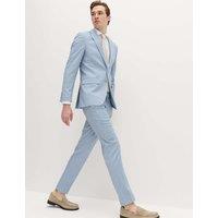 M&S Slim Fit Textured Stretch Suit Jacket Light Blue Mix