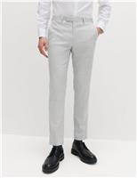 Slim Fit Check Stretch Suit Trousers