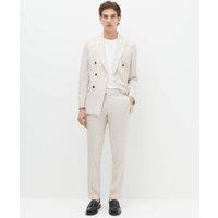 M&S Slim Fit Pinstripe Suit Trousers Ecru Mix