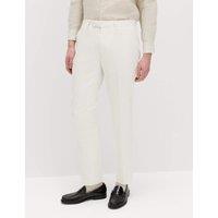 M&S Slim Fit Pinstripe Suit Trousers Ecru Mix