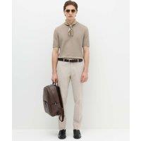 M&S Tailored Fit Cotton Linen Striped Suit Trousers Neutral