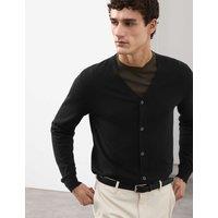 Autograph Pure Extra Fine Merino Wool Cardigan Black