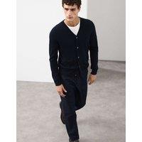 Autograph Pure Extra Fine Merino Wool Cardigan Dark Navy