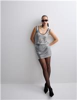 Metallic Embellished Scoop Neck Vest Top