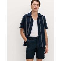 M&S Linen Blend Chino Shorts Navy