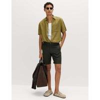 M&S Linen Blend Chino Shorts Khaki Mix