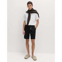 M&S Linen Blend Chino Shorts Black