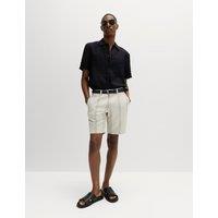 M&S Linen Blend Chino Shorts Stone