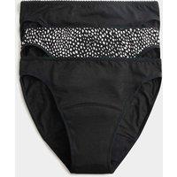 M&S 3pk Heavy Absorbency Period High Leg Knickers White Mix