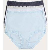 M&S 3pk Cotton Rich Full Briefs Dusty Blue