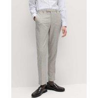 M&S Slim Fit Textured Twill Stretch Trousers Neutral