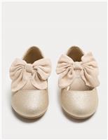 Shimmer Bow Ballet Shoes (4 Small-2 Large)