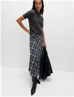Lyocell Blend Midi A-Line Skirt with Wool