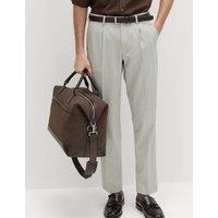 M&S Tailored Fit Puppytooth Trousers Grey