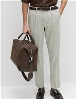 Tailored Fit Flat Front Puppytooth Trousers