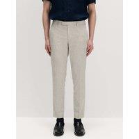 M&S Relaxed Fit Textured Pleat Front Trousers Neutral