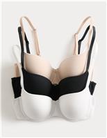 3pk Cotton Rich Wired Balcony Bras (A-E)