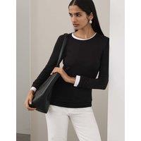 Autograph Jersey Crew Neck Top Black