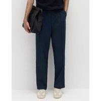 M&S Relaxed Fit Smart Stretch Trousers Dark Navy