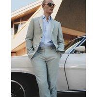 M&S Slim Fit Textured Stretch Suit Jacket Green