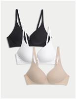 3pk Non Wired Plunge T-Shirt Bras A-E