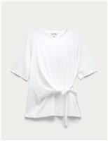 Pure Cotton Tie Waist T-Shirt