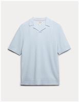 Merino Wool Rich Knitted Polo Shirt with Silk