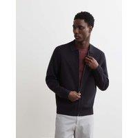 JAEGER Pure Merino Wool Milano Knitted Jacket Navy