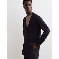 JAEGER Pure Merino Wool Cardigan Navy