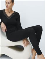 Modal Rich Thermal Leggings with Cashmere