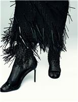 Leather Tassel Strappy Stiletto Heel Sandals