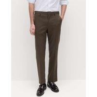 M&S Regular Fit Smart Stretch Trousers Bitter Chocolate