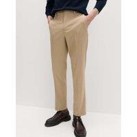 M&S Regular Fit Smart Stretch Trousers Sand