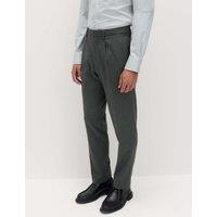 M&S Tailored Fit Stretch Smart Trousers Charcoal