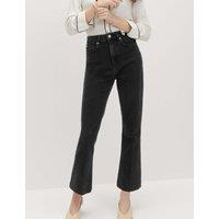 M&S High Waisted Kickflare Cropped Jeans Black