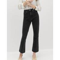 M&S High Waisted Kickflare Cropped Jeans Black