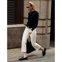 M&S High Waisted Kickflare Cropped Jeans Soft White